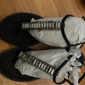 B Brian Atwood rhinestone sandals